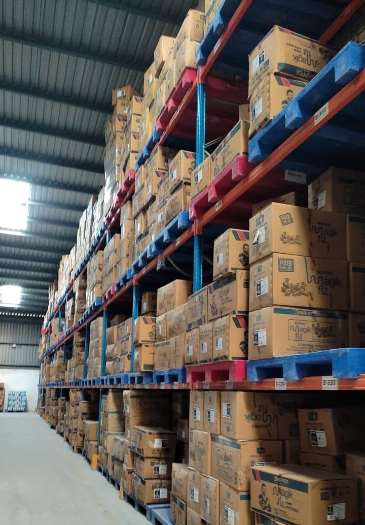 Pallet racking stocked to the roof